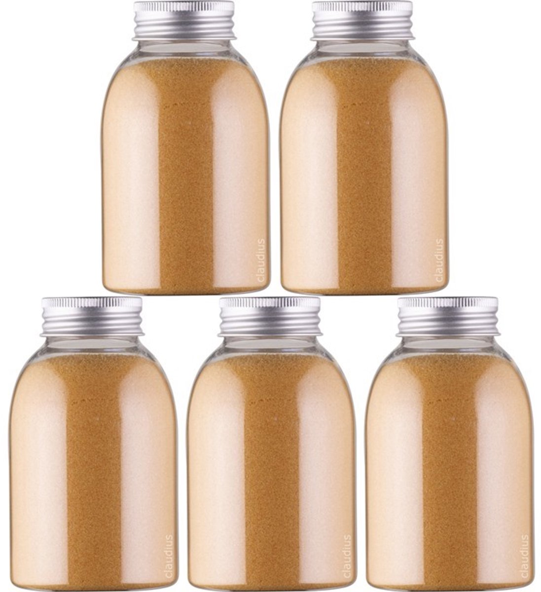 Scrubzout Appel-Kaneel - 300 gram - fles met aluminium dop - Hydraterende Lichaamsscrub - set van 5 stuks