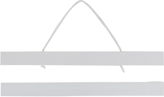 STAS Porte-affiche magnétique 31 cm - Bois - Wit - Système de suspension d'affiches magnétique - Cadre pour affiches - Pince pour affiches - Porte-affiches