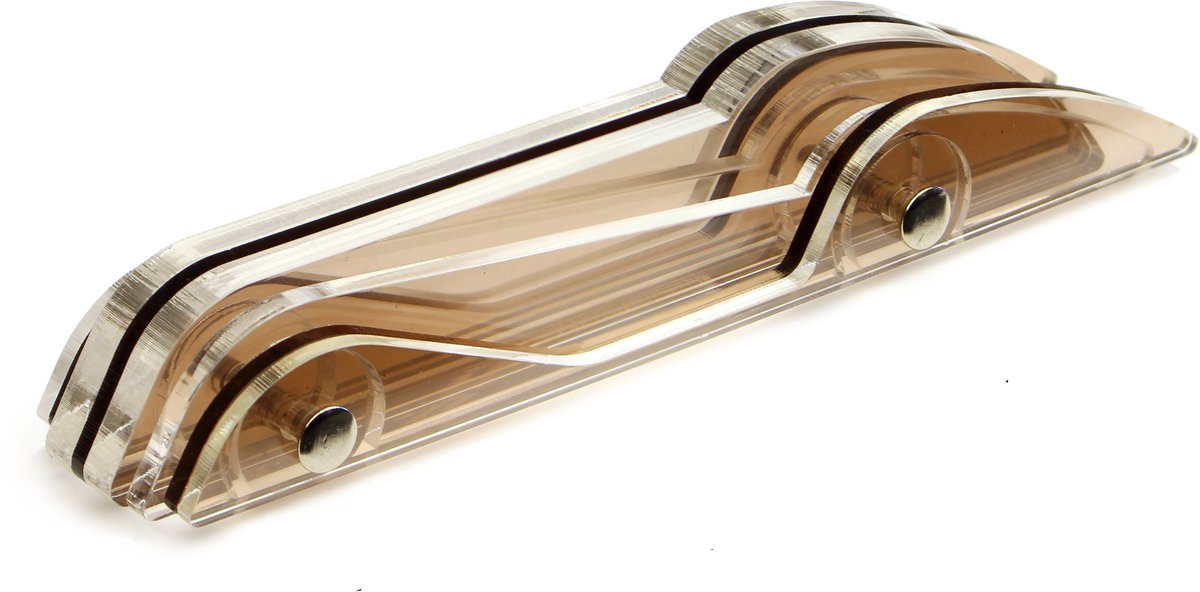 Ikonic Toys - Modelauto - Lucite Car No3 - Small - Licht Bruin - Gerecycled acryl - 15cm - Art-Deco stijl