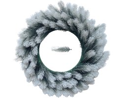 Dennennaald Rieten Krans, 44 Cm Grote Kunstmatige Rieten Kerstkrans, Geschikt Voor Gebruik Binnen En Buiten, Ideaal Om Op Te Hangen in Vakantiehuizen, Tuinen, Trappenhuizen, Aan Muren En Op Veranda's, Wit