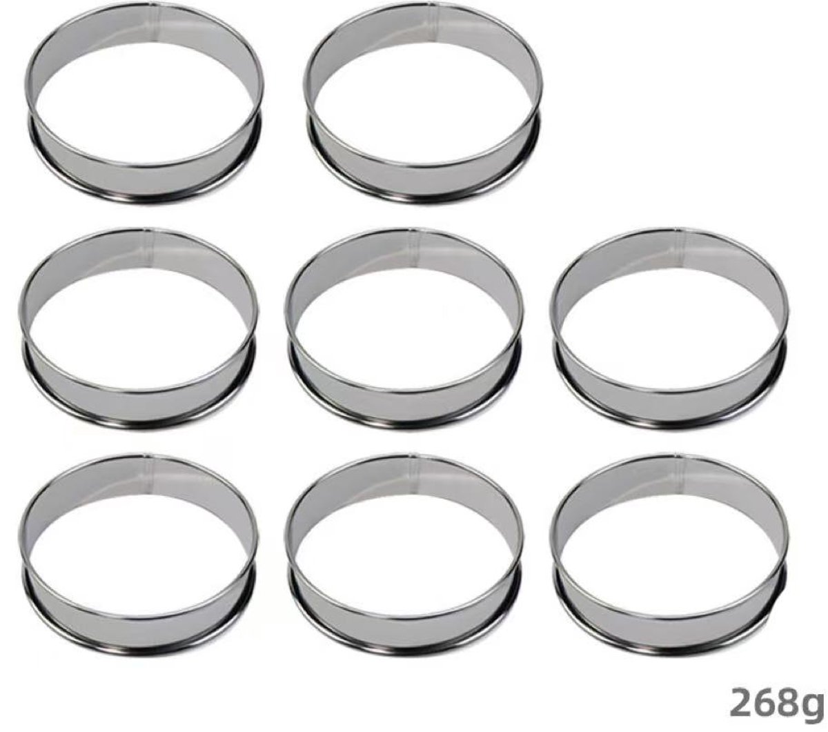 Daity 8-delige antiaanbak shortbread ringset - Dubbelgekruld brood - koekjestaart en cakevorm bakgereedschap voor thuis- en professionele keukens