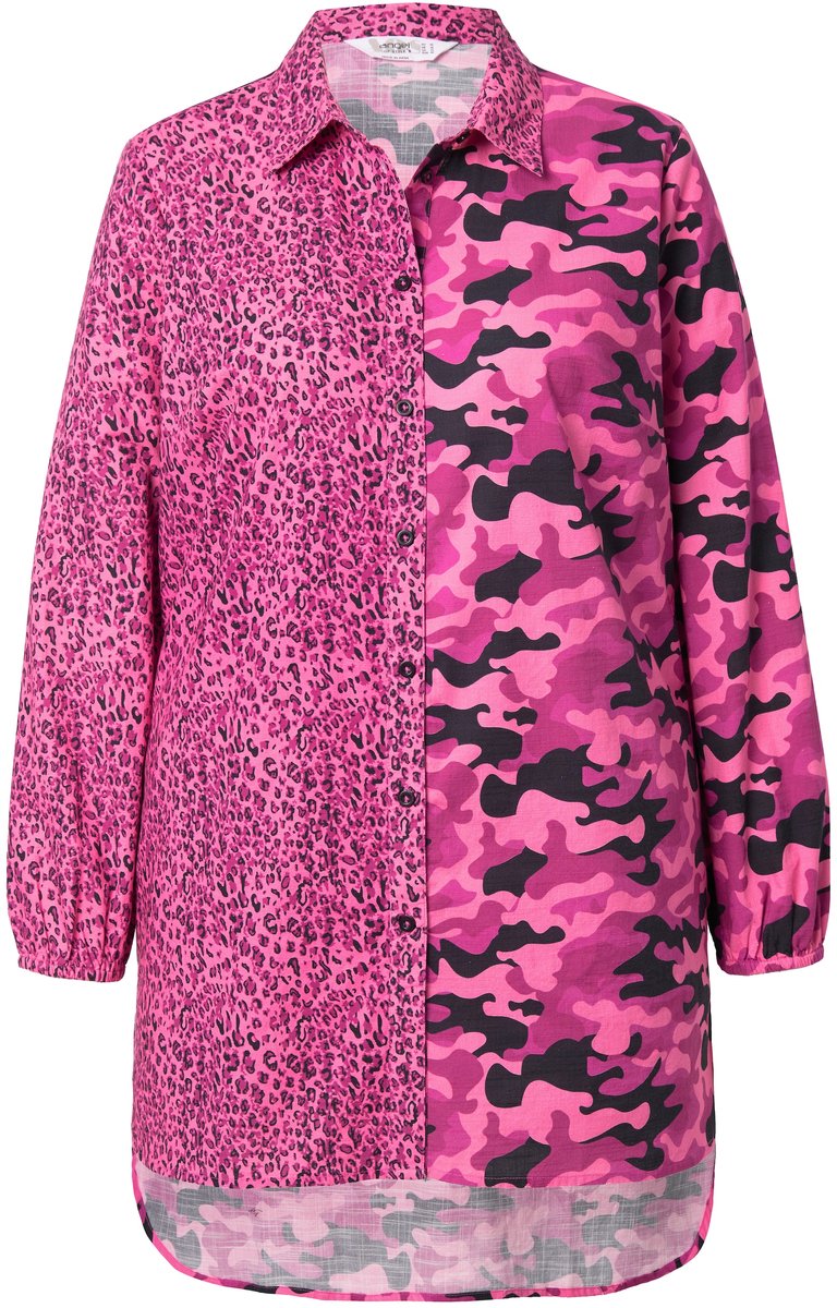 Angel of Style - Dames - Lange blouse straight fit - Hibiscusrood - Maat 54