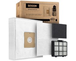 SQOON® Serviceset stofzuigerzakken + filter geschikt voor o.a. Inventum ST306 / ST307 / ST308 stofzuigers - Gelijk aan model: SZ300 / 21200900120 / 21200900010 - Perfect voor optimale stofopname en motorbescherming