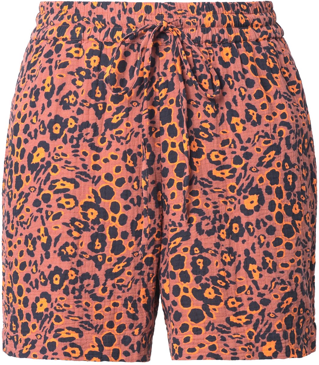 Studio Untold - Dames - Short wijde pijp mousseline leo - Bruin - Maat 48