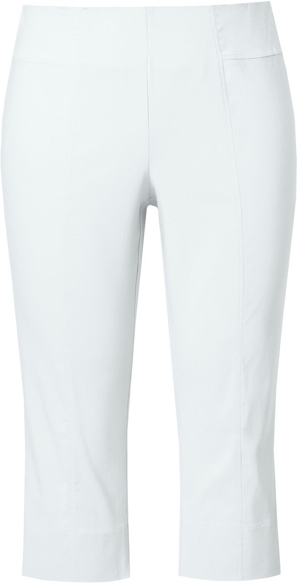 Ulla Popken - Dames - Bengaline capri zeer elastisch kreukvrij - Sneeuwwit - Maat 60