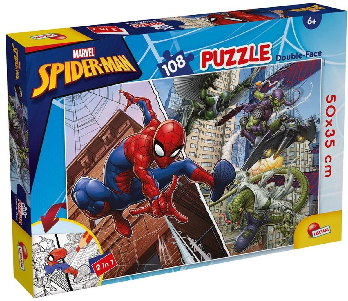Lisciani - spider-man - puzzel plus - 108 stukjes