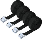 Daity 4 stuks - Spanbanden - 2m x 2,5cm spanbanden - gesp lastspanbanden - geschikt voor motor- - auto- - fietsendragers