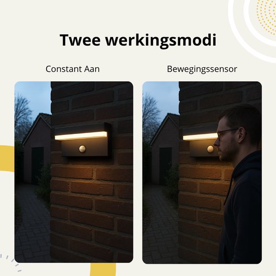 YTKIH Oplaadbare buitenlamp met bewegingsmelder, batterij-aangedreven