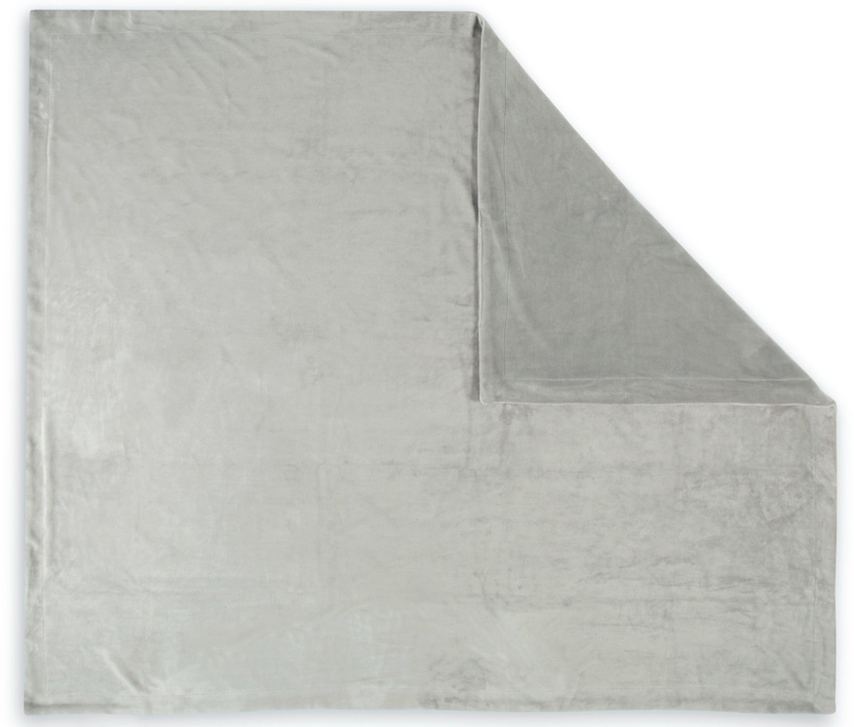 HIP Plaid 130x160 cm - Effen Grijs Polyvelvet - Zacht en Glanzend - Oeko-Tex Gecertificeerd