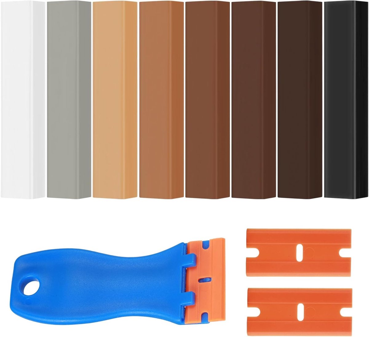 8Pcs Hard Wax Laminate Repair Kit - Worktop Repair Kit met Scraper - Parquet Repair Kit in