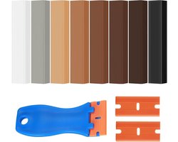 8Pcs Hard Wax Laminate Repair Kit - Worktop Repair Kit met Scraper - Parquet Repair Kit in 8 Kleuren voor Krassen en Gaten - MöBel Laminaatvloer Reparatie