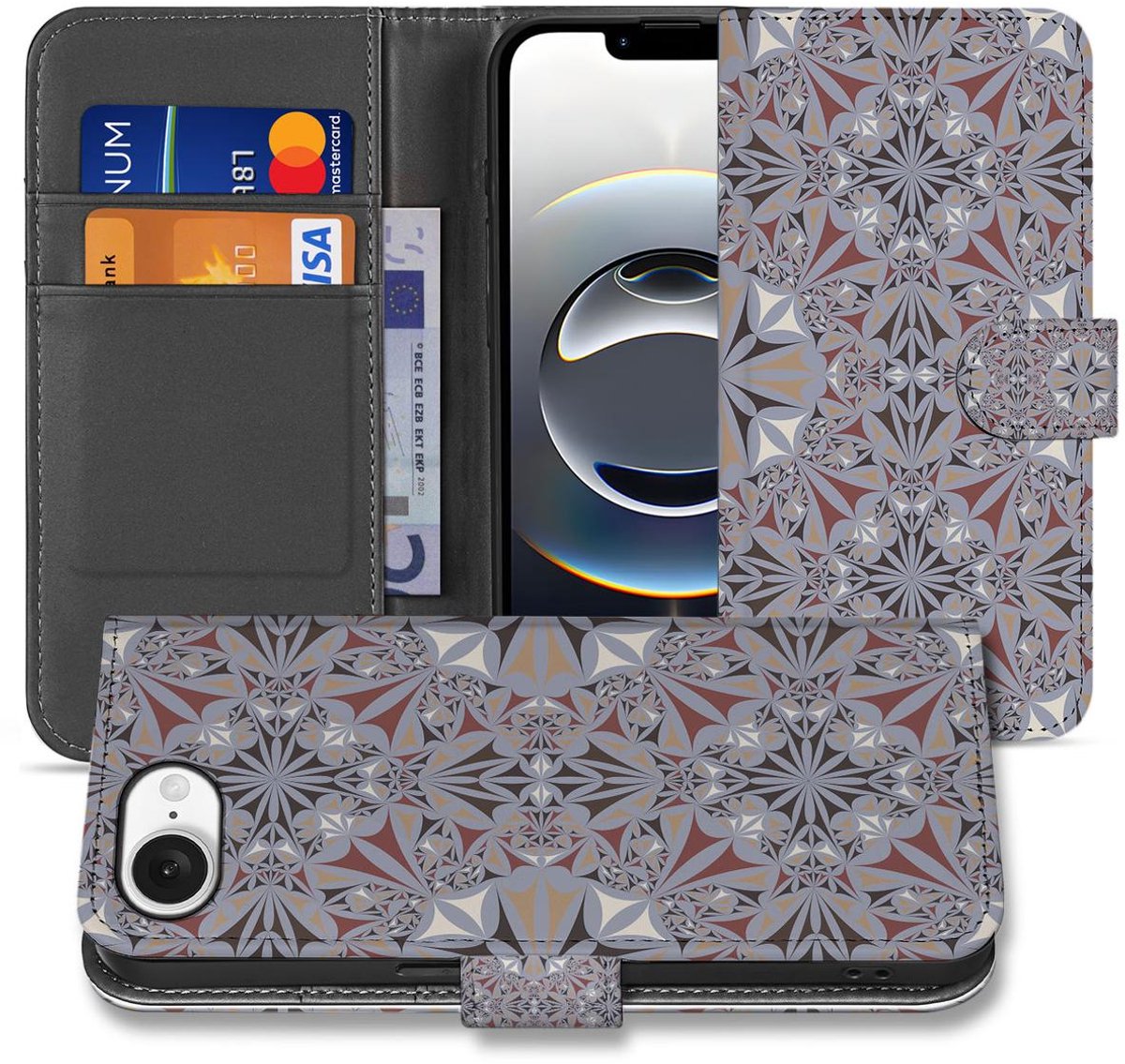 iPhone 16e/17e Bookcase Flower Tiles