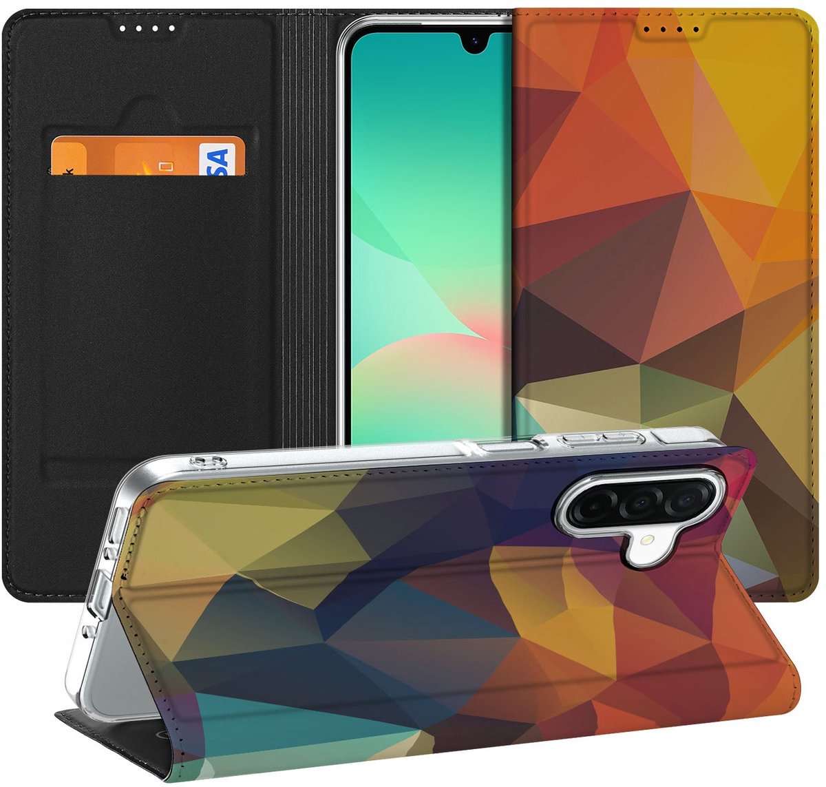 Samsung Galaxy A26 Stand Case Polygon Color