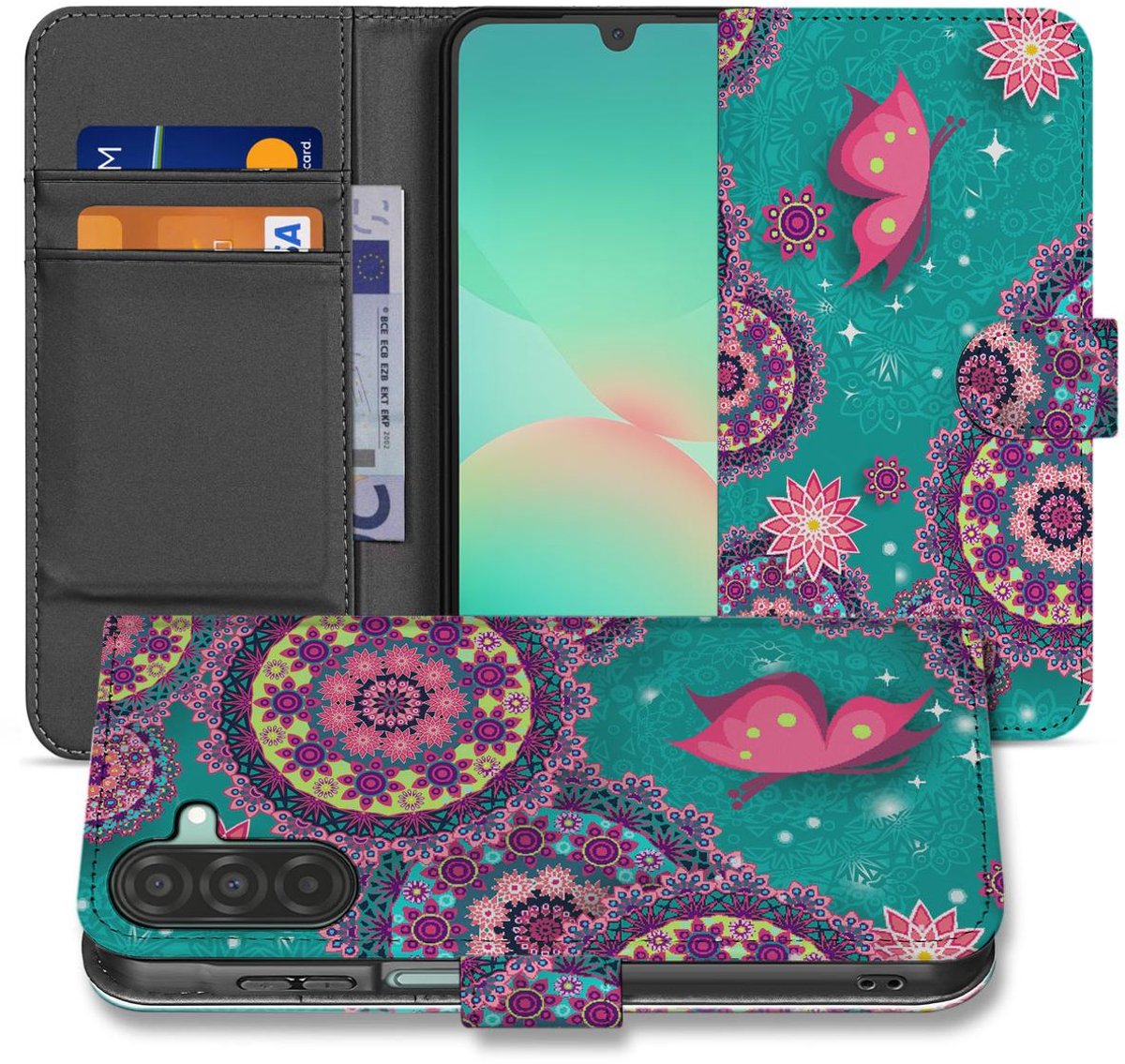Samsung Galaxy A26 Cirkels en Vlinders Book Case