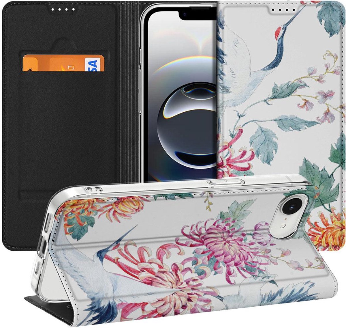 Apple iPhone 16e/17e Hoesje maken Bird Flowers