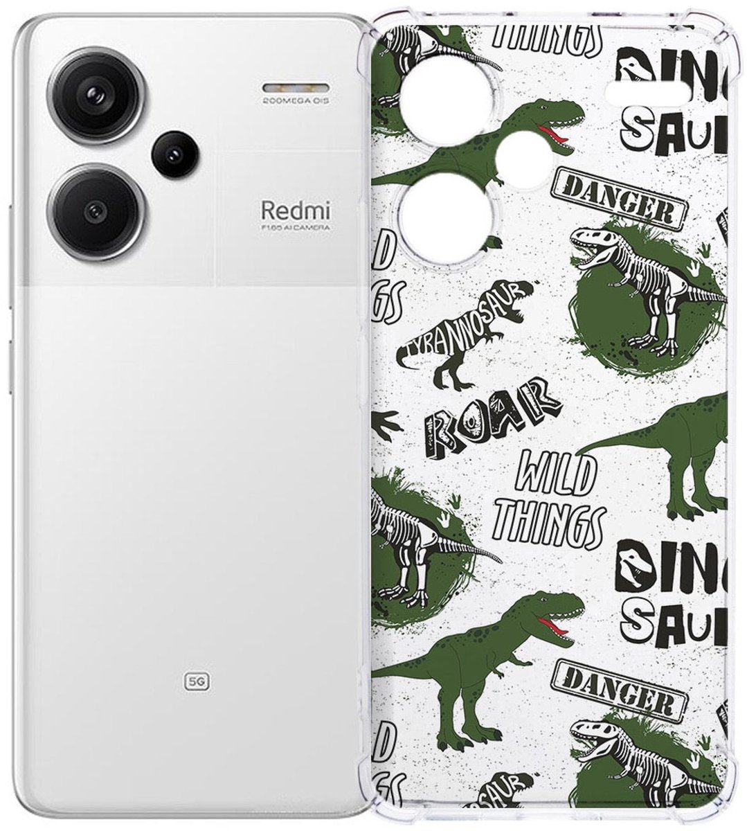Xiaomi Redmi 13 Pro Plus Hoesje - Dinosaurus TPU Antishock