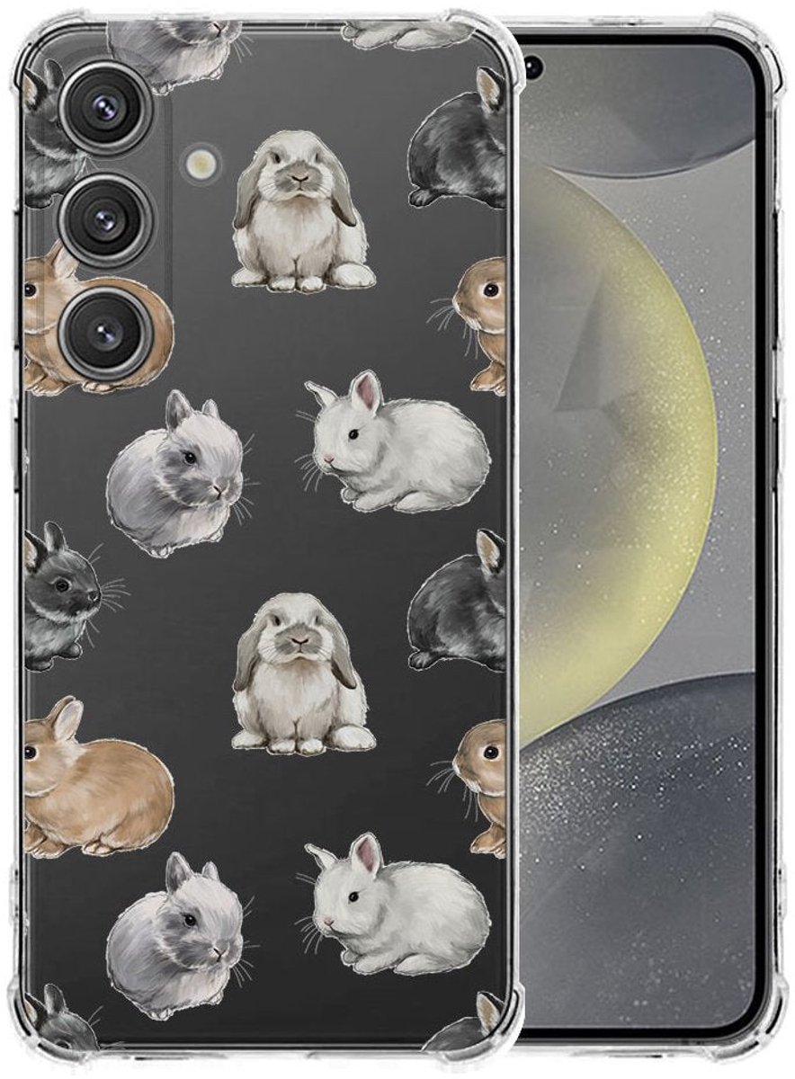 Samsung Galaxy S25 Plus Hoesje - Konijntjes TPU Antishock