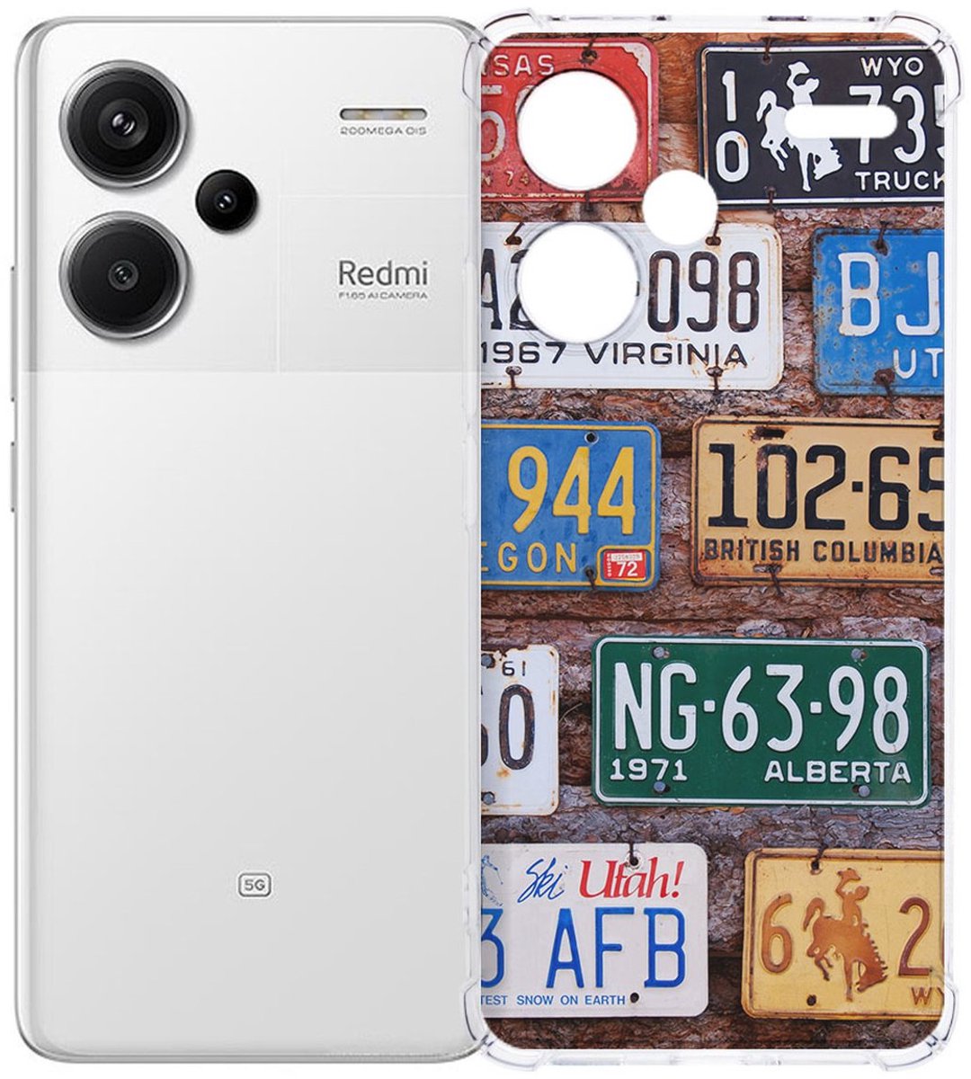 Xiaomi Redmi 13 Pro Plus Hoesje - Kentekenplaten TPU Antishock