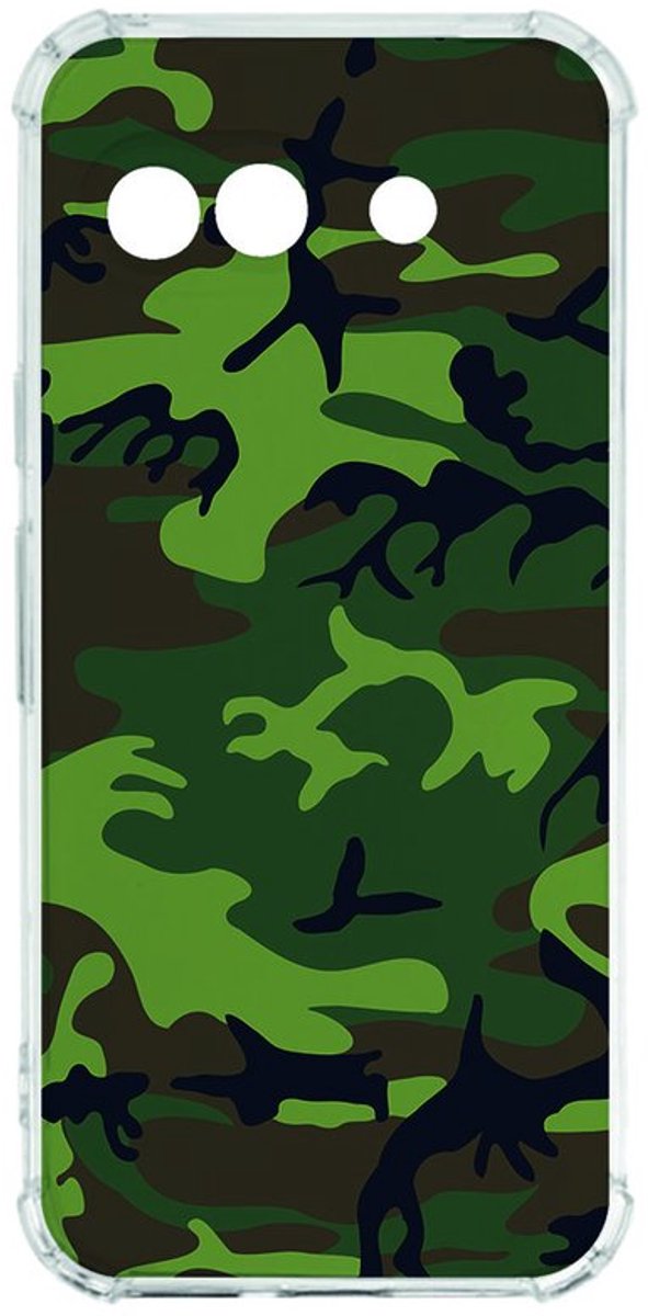 Google Pixel 9a Hoesje - Army Dark TPU Antishock
