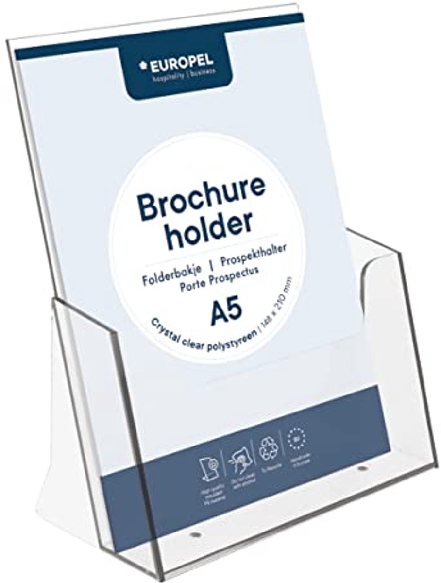 Brochurehouder Staander DIN A5 - Transparante Brochurestandaard voor Kantoor en Ontvangstruimte