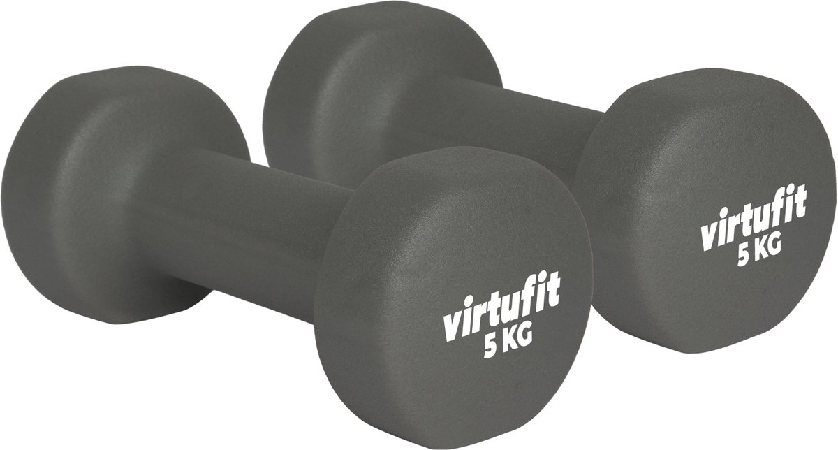VirtuFit Vinyl Dumbbell Pro - Gewichten - Fitness - 5 kg - Zwart