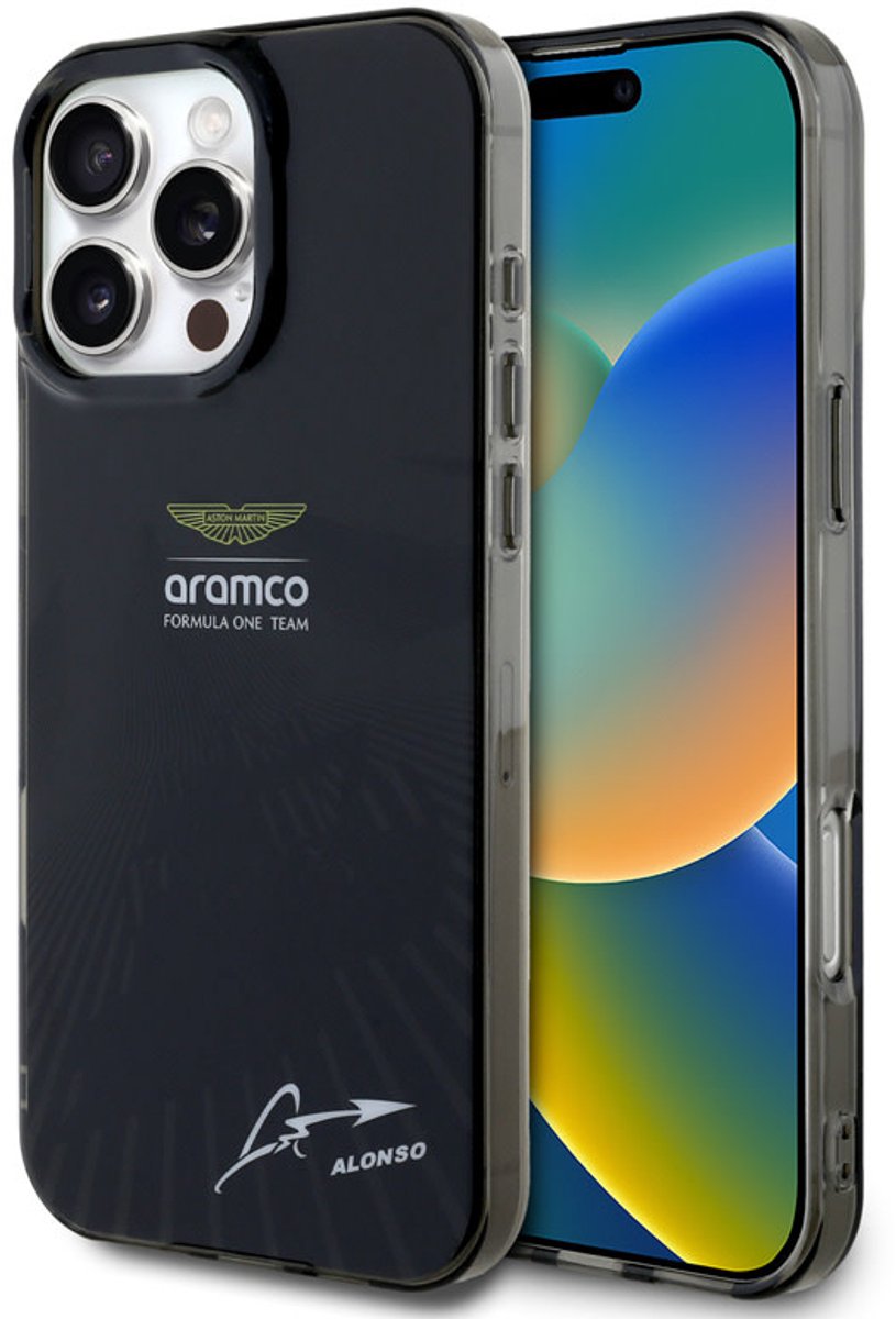 Aston Martin Back cover - iPhone 16 Pro Max - Zwart - Schokabsorberend TPU - F1 Car Design