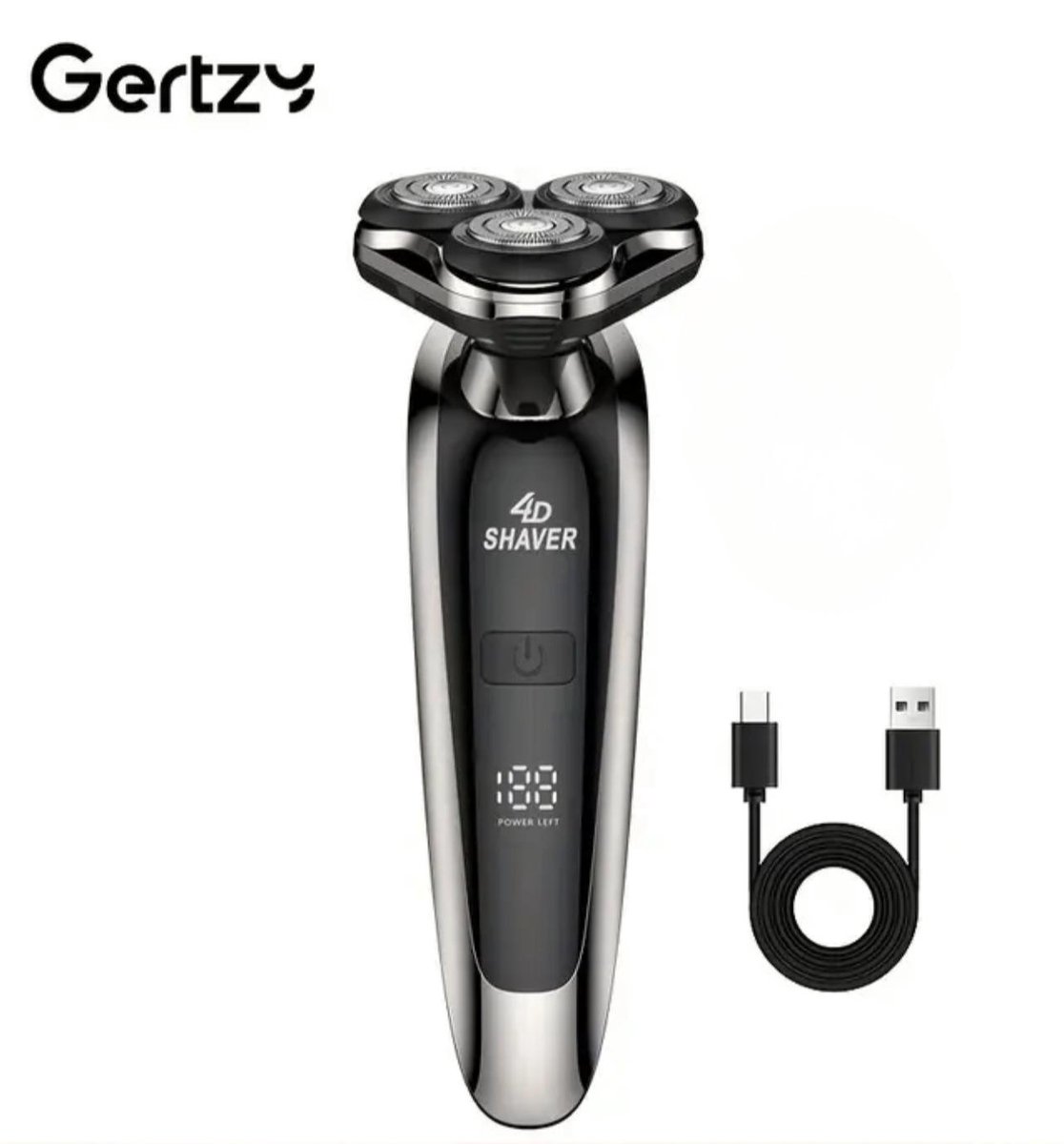 3koppen Gertzy Scheerapparaat - Usb Oplaadbare 4d Body Shaver + Baardtrimmer - Voor een complete en perfecte Lichaamshaar verzorging - Unisex - Kleur: Zilver