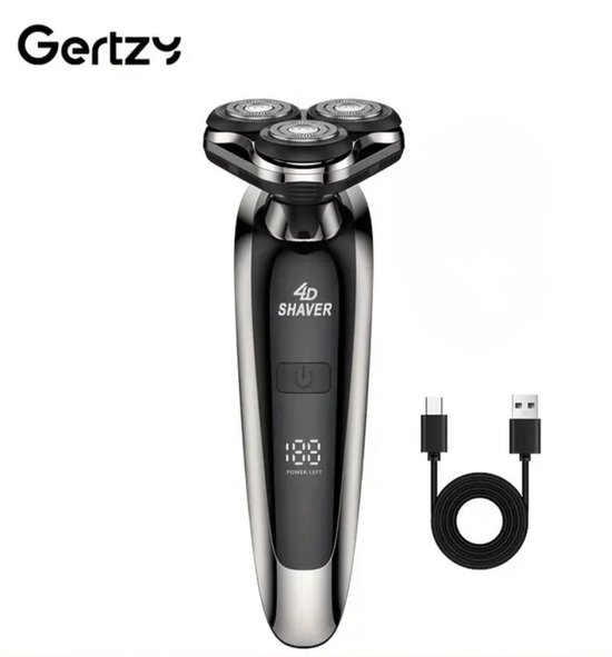 3koppen Gertzy Scheerapparaat - Usb Oplaadbare 4d Body Shaver + Baardtrimmer - Voor een complete en perfecte Lichaamshaar verzorging - Unisex - Kleur: Zilver
