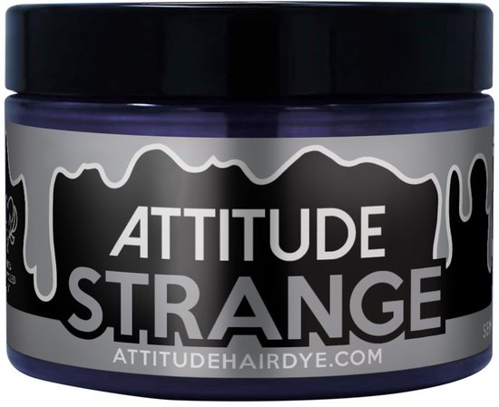 Pot Attitude Hair Dye 'Strange' in het paars met zilveren opdruk.