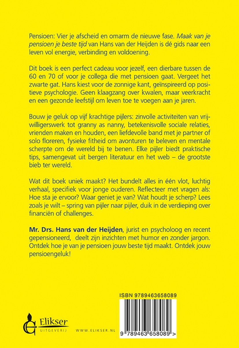 Maak van je pensioen je beste tijd - back cover