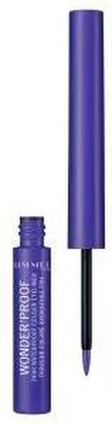 Open paarse Rimmel Wonder'proof eyeliner pen met applicator.
