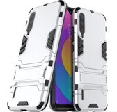 Xiaomi Mi A3 / Mi CC9e Kickstand Shockproof Zilver Cover Case Hoesje A3BL