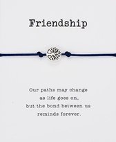 Mannies vriendschapsarmband - 2 stuks - Vriendschaps armband met boodschap! Één voor jou, één voor je vriend(in)! - Meerdere kleuren - Gratis verzending - Vriendschap - Donker Blau