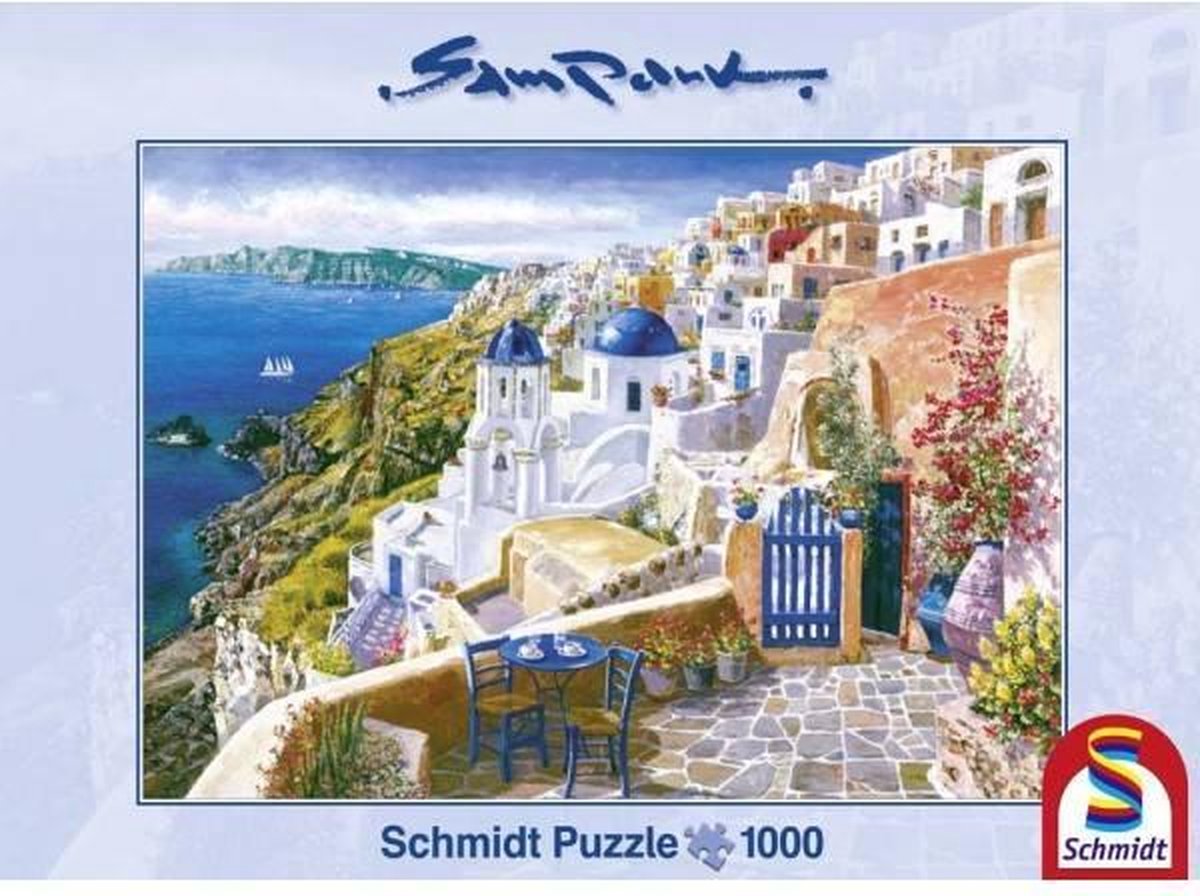 Schmidt Puzzel Sam Park: Blik op Santorini