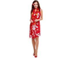 Hawaii jurk rood (Incl. accessoires)