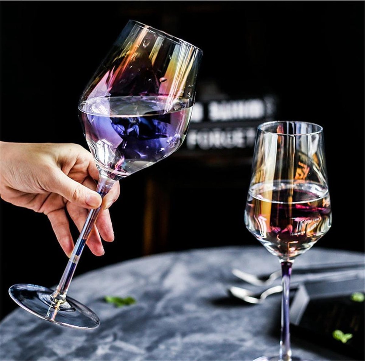 Regenboog Wijn glas - Kristallen wijnglas luxe gelegenheden Champagne glas met... |