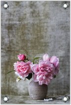 Tuinposter –Bloemen in Potje– 60x90cm Foto op Tuinposter (wanddecoratie voor buiten en binnen)