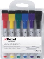 Whiteboardstift Rexel mini assorti - 6 stuks