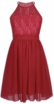 Feestjurk KIDS kort halter Rood 158/164 (4 kleuren)