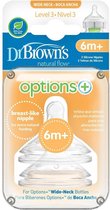 Dr Brown's Options - fase 3 spenen - brede hals speen - vanaf 6 maanden - 2 stuks in de verpakking