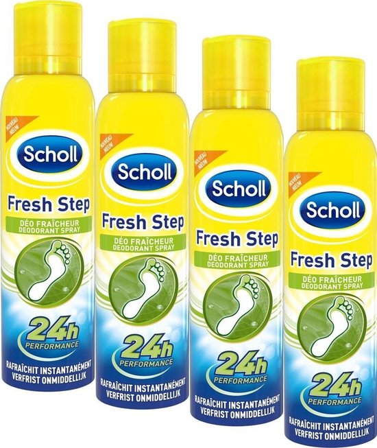 Scholl Fresh Step Deodorant Spray Voetdeodorant - 4 x 150 ml  Voordeelverpakking | bol.com