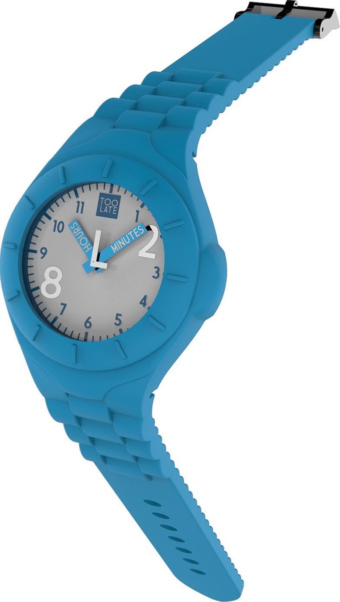 TOO LATE - siliconen horloge - MASH UP LORD REG - Ø 40 mm - acd light blue