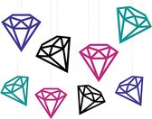 Partydeco - Hangdecoratie Diamanten DIY - 8 stuks