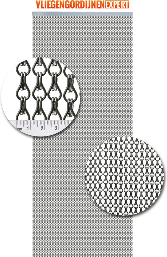 Vliegengordijn aluminium ketting antraciet , 100 x 240 cm | bol.com