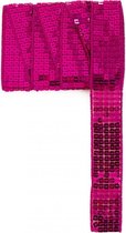 Paillettenband recht donker roze 3m