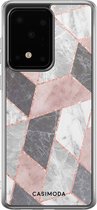 Samsung S20 Ultra hoesje siliconen - Stone grid marmer | Samsung Galaxy S20 Ultra case | multi | TPU backcover transparant