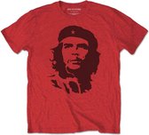 Che Guevara Heren Tshirt -S- Black On Red Rood