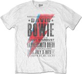 David Bowie Heren Tshirt -S- Hammersmith Odeon Wit