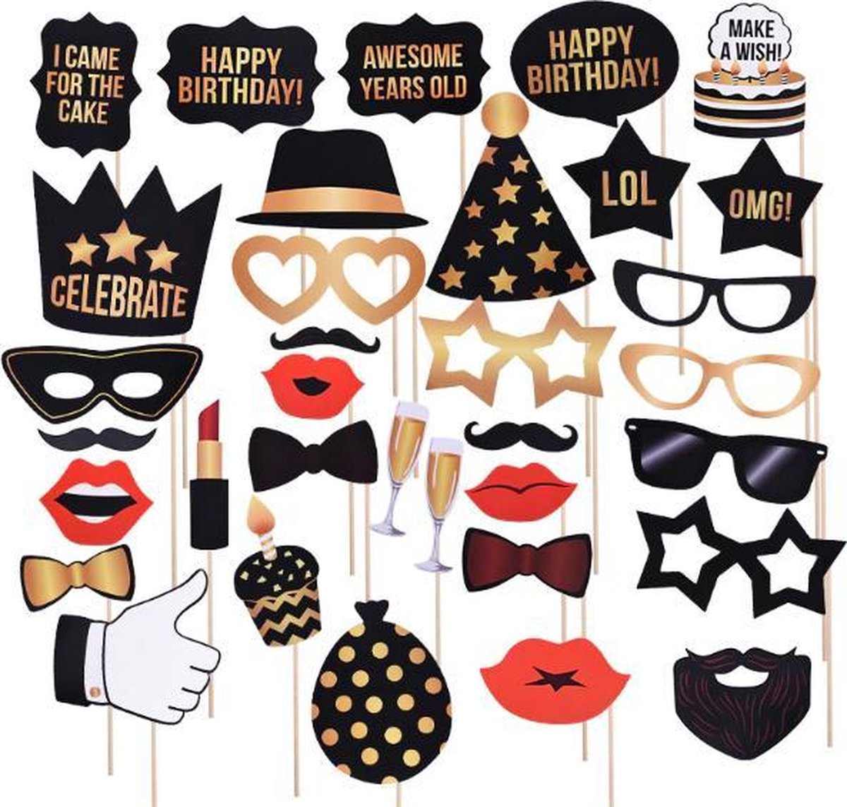 Photobooth frame met 34 props Opblaasbaar photo booth frame Verjaardag fotoprops