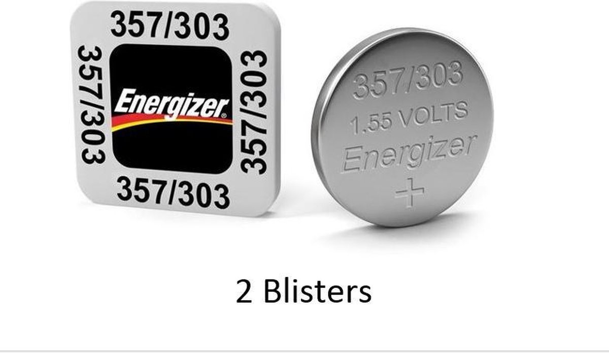 2 stuks (2 blisters a 1 stuk) Energizer 357-303 /G13 / SR44W 1.5V knoopcel batterij